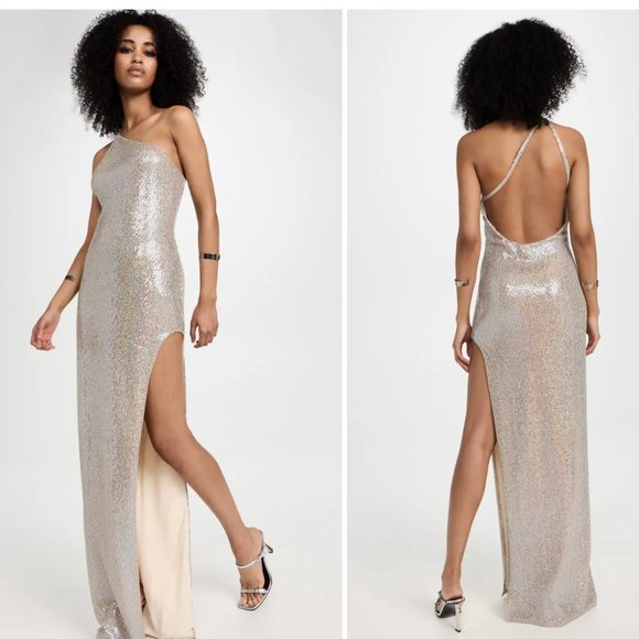 Elegant Silver Backless Dress - Picture 5 of 12